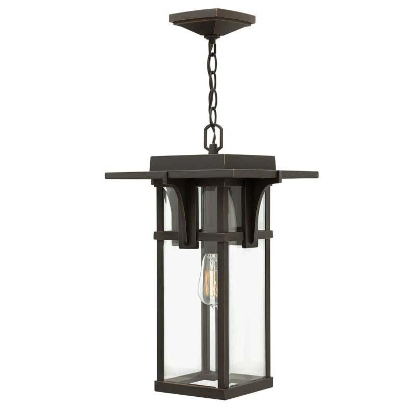 Hinkley Socket Outdoor Manhattan Oil Rubbed Bronze Hanging Light - 2322OZ
