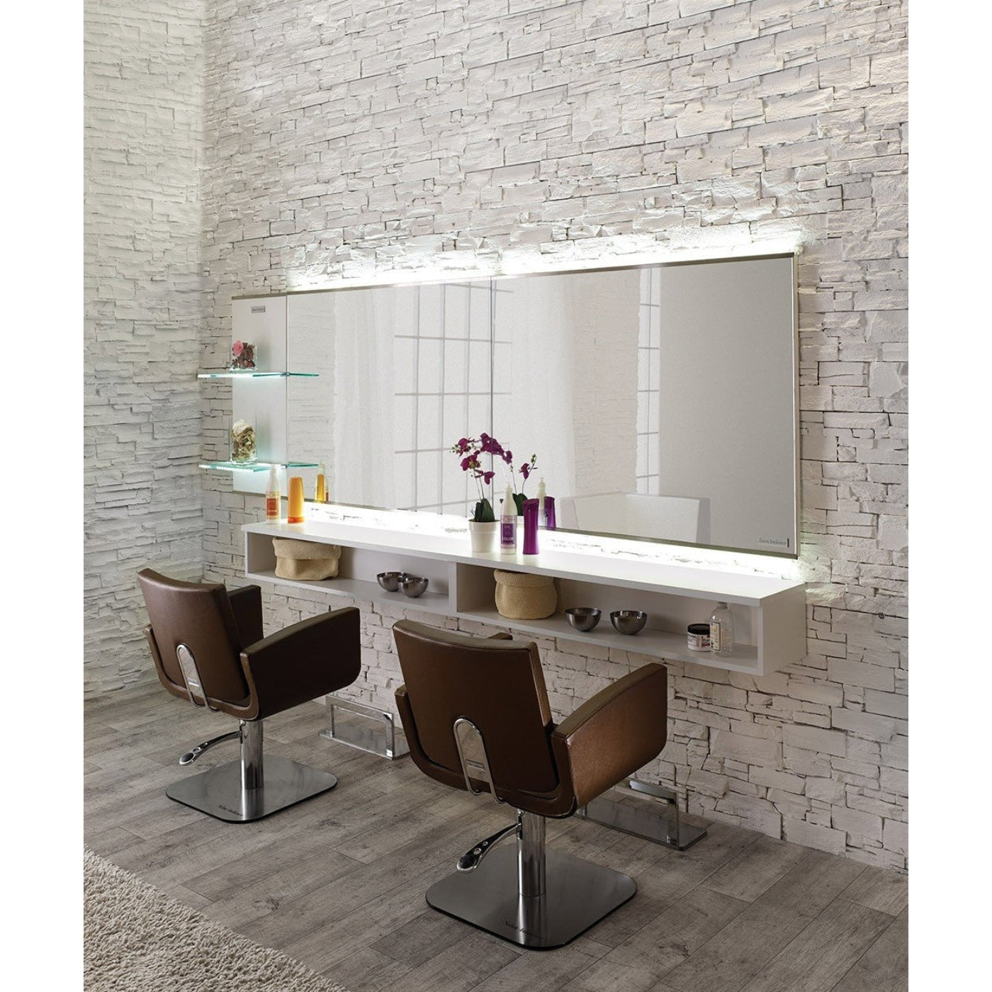 Horizon Mirror Styling Station w/ Storage Salon Ambience - SA-MI-380
