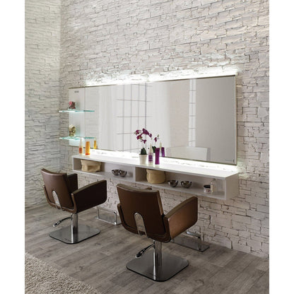 Salon Ambience Horizon Mirror Styling Station w/ Storage - SA-MI-380