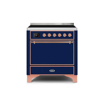ILVE Majestic II 36 Inch Electric Freestanding Induction Range with Solid Door and Copper Trim