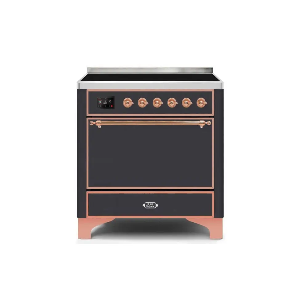 ILVE Majestic II 36 Inch Electric Freestanding Induction Range with Solid Door and Copper Trim