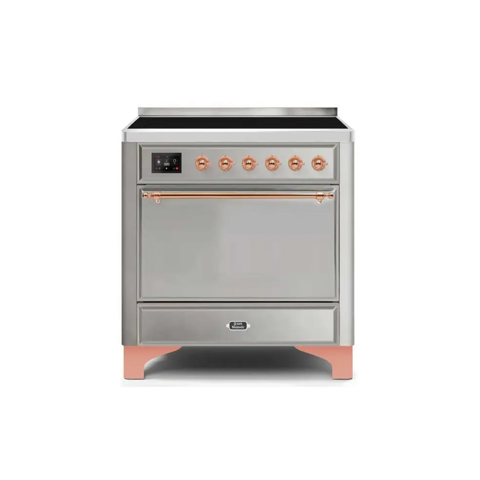 ILVE Majestic II 36 Inch Electric Freestanding Induction Range with Solid Door and Copper Trim