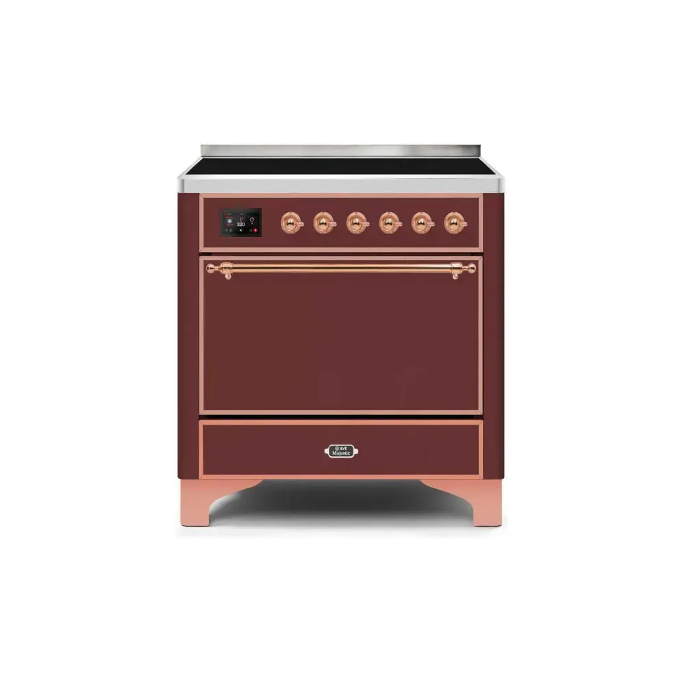 ILVE Majestic II 36 Inch Electric Freestanding Induction Range with Solid Door and Copper Trim
