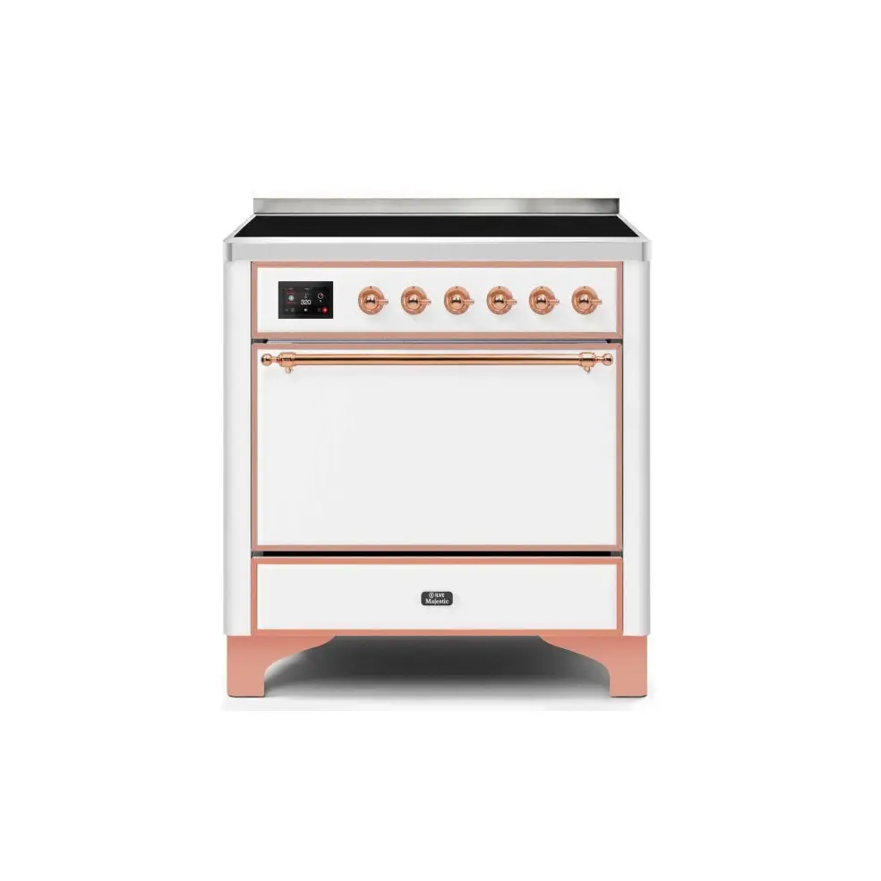 ILVE Majestic II 36 Inch Electric Freestanding Induction Range with Solid Door and Copper Trim