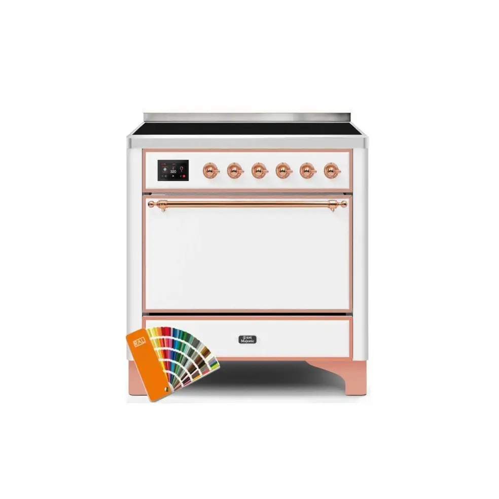 ILVE Majestic II 36 Inch Electric Freestanding Induction Range with Solid Door and Copper Trim