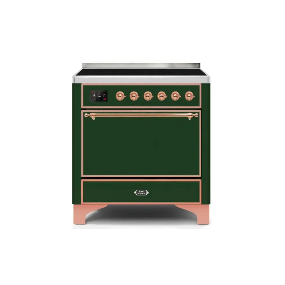ILVE Majestic II 36 Inch Electric Freestanding Induction Range with Solid Door and Copper Trim
