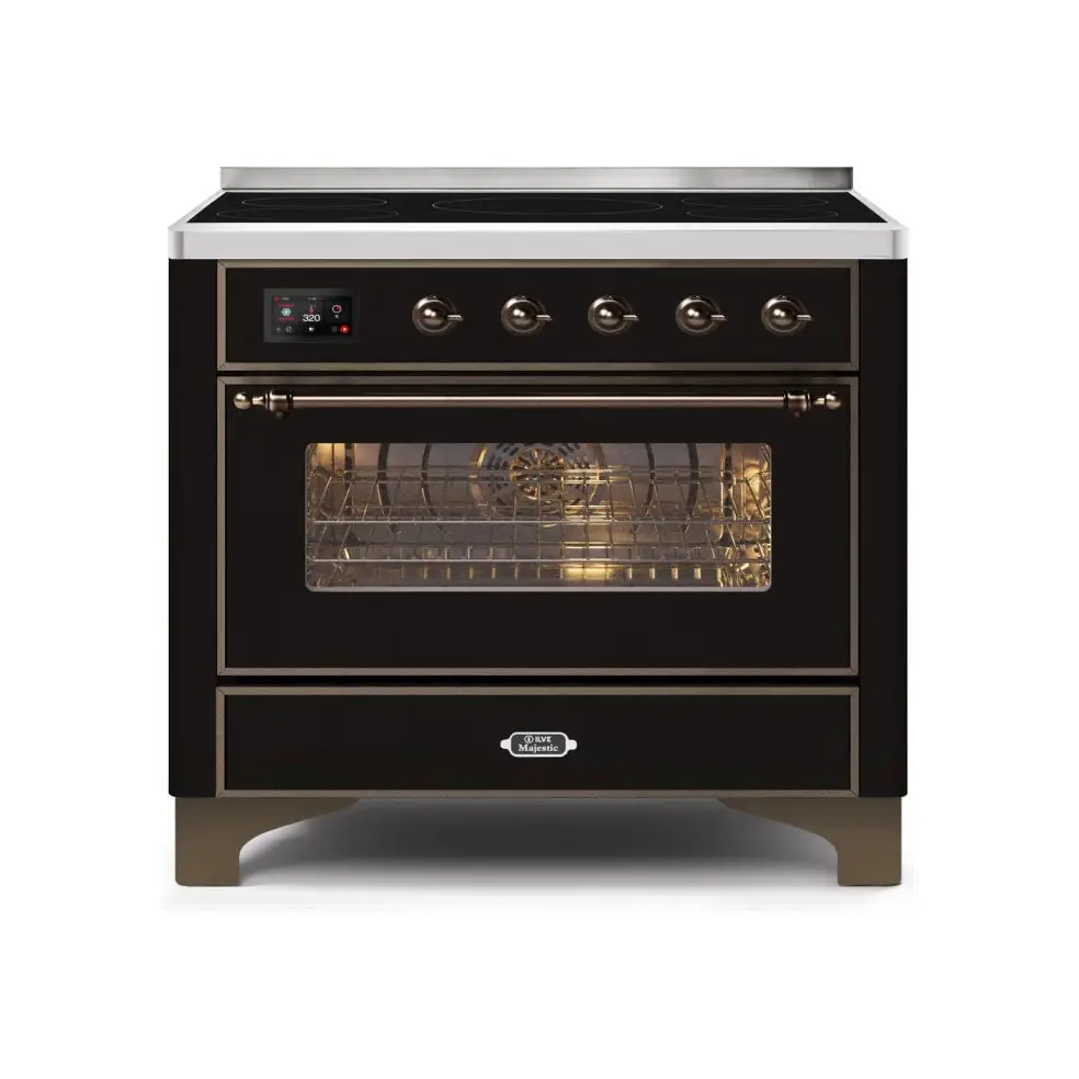 ILVE Majestic II 36 Inch Freestanding Electric Induction Range with Bronze Trim