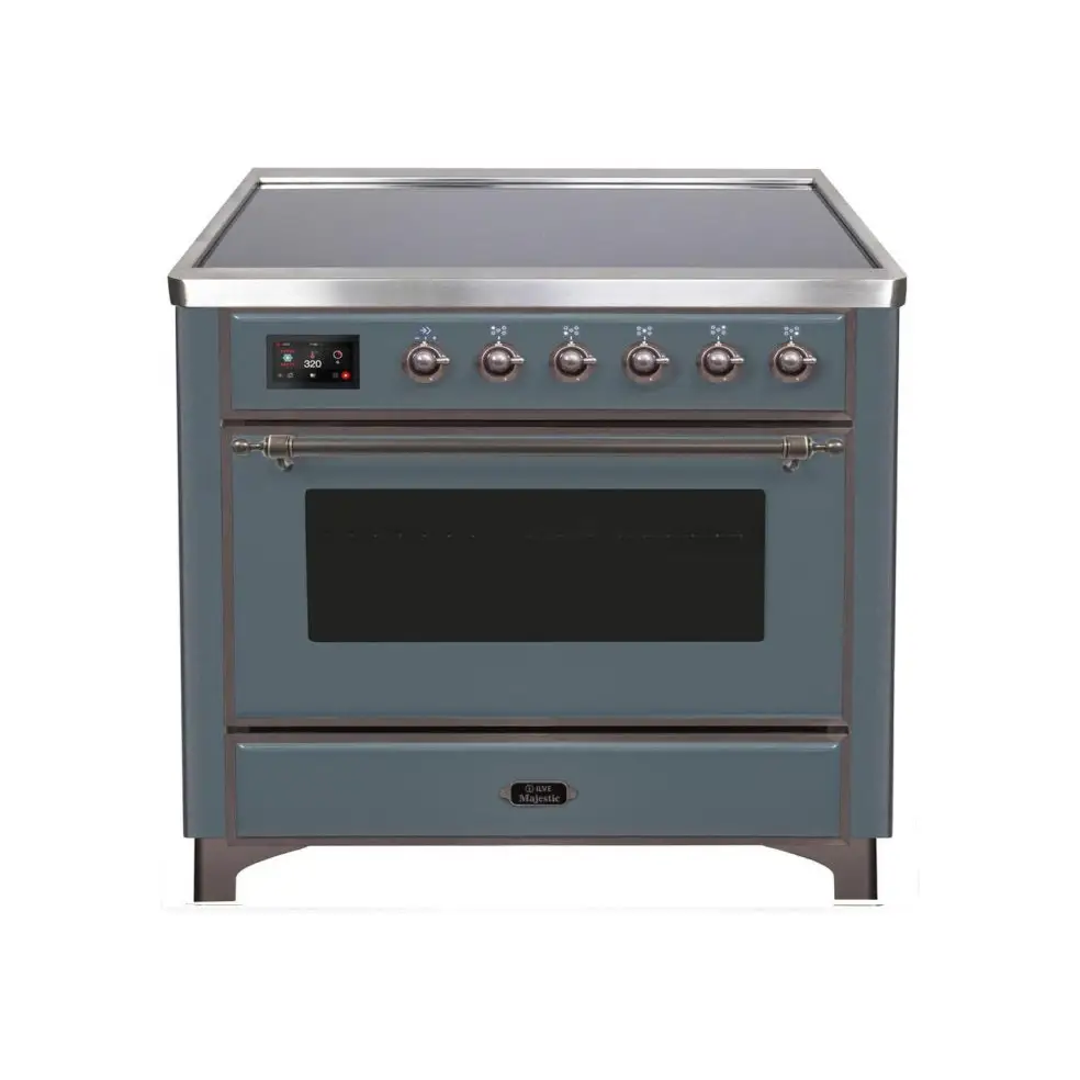 ILVE Majestic II 36 Inch Freestanding Electric Induction Range with Bronze Trim