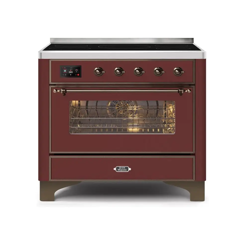 ILVE Majestic II 36 Inch Freestanding Electric Induction Range with Bronze Trim