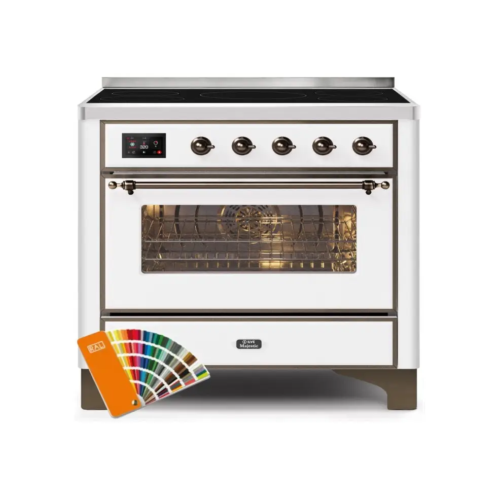 ILVE Majestic II 36 Inch Freestanding Electric Induction Range with Bronze Trim