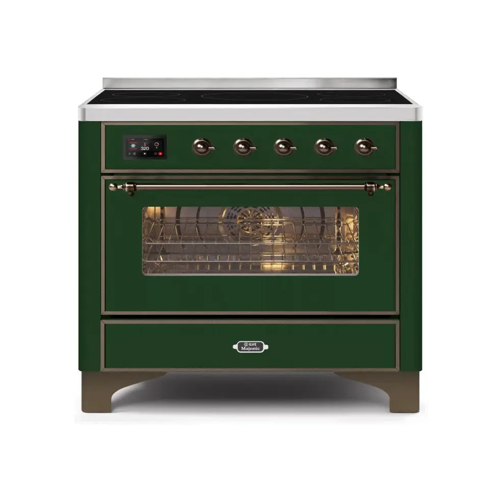 ILVE Majestic II 36 Inch Freestanding Electric Induction Range with Bronze Trim