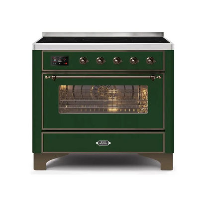 ILVE Majestic II 36 Inch Freestanding Electric Induction Range with Bronze Trim