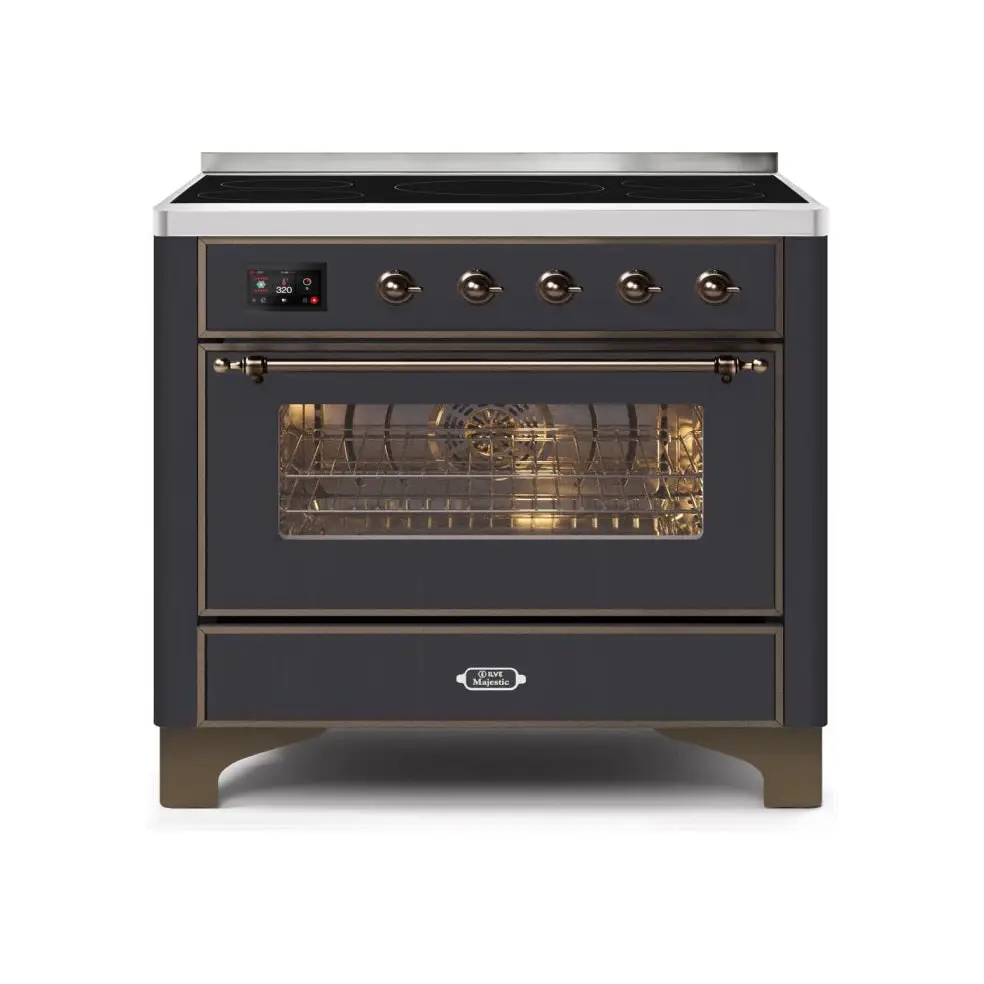 ILVE Majestic II 36 Inch Freestanding Electric Induction Range with Bronze Trim
