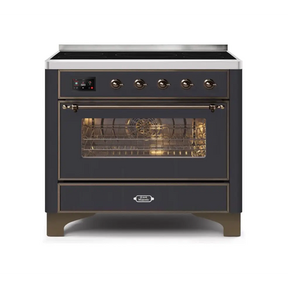 ILVE Majestic II 36 Inch Freestanding Electric Induction Range with Bronze Trim