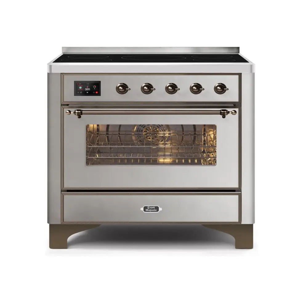 ILVE Majestic II 36 Inch Freestanding Electric Induction Range with Bronze Trim
