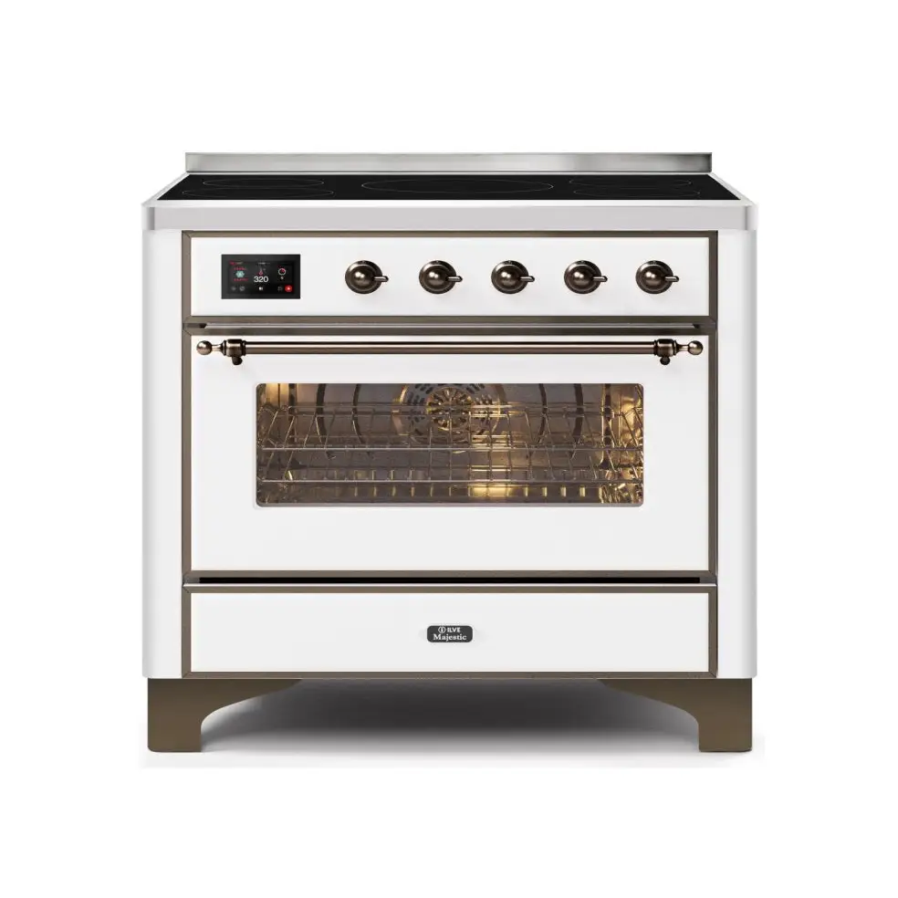 ILVE Majestic II 36 Inch Freestanding Electric Induction Range with Bronze Trim