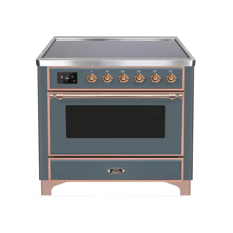 ILVE Majestic II 36 Inch Freestanding Electric Induction Range with Copper Trim