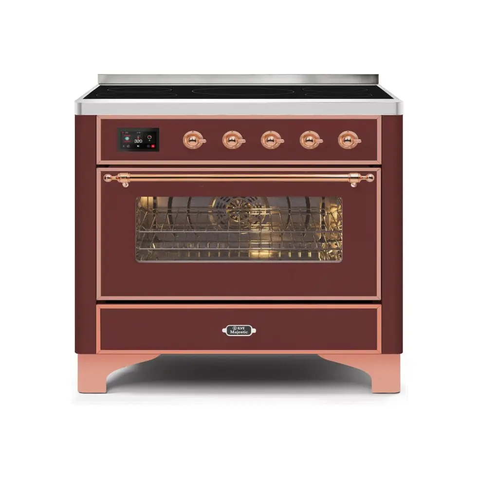 ILVE Majestic II 36 Inch Freestanding Electric Induction Range with Copper Trim