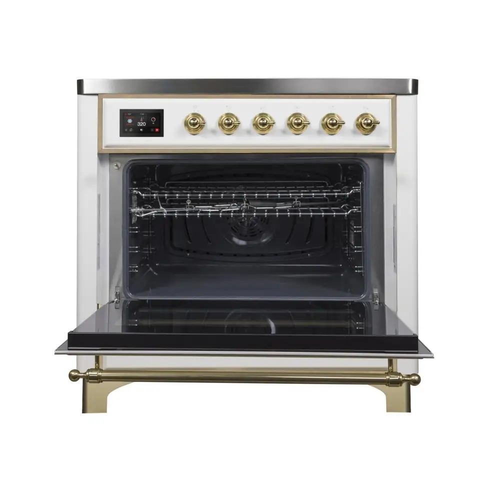 ILVE Majestic II 36 Inch Freestanding Electric Induction Range with Copper Trim