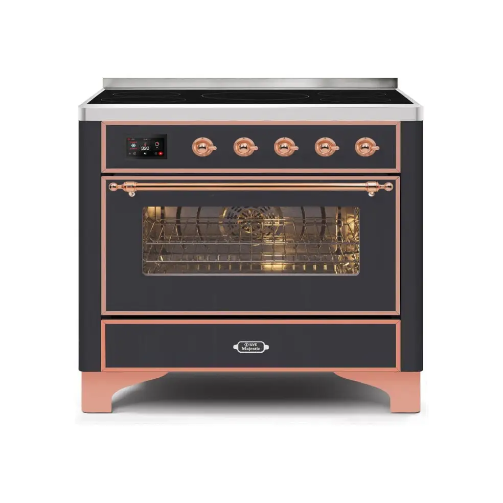 ILVE Majestic II 36 Inch Freestanding Electric Induction Range with Copper Trim