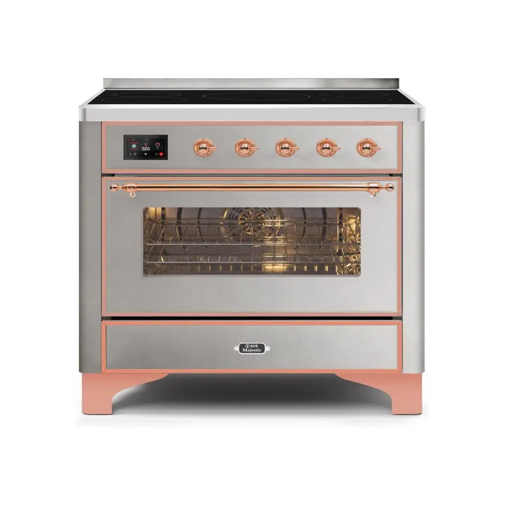 ILVE Majestic II 36 Inch Freestanding Electric Induction Range with Copper Trim