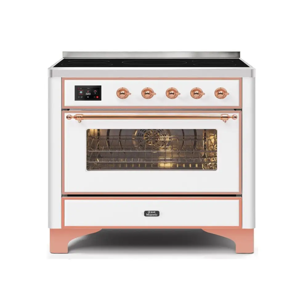 ILVE Majestic II 36 Inch Freestanding Electric Induction Range with Copper Trim