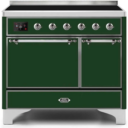 ILVE Majestic II 40 Inch Electric Freestanding Induction Range with Solid Door and Chrome Trim