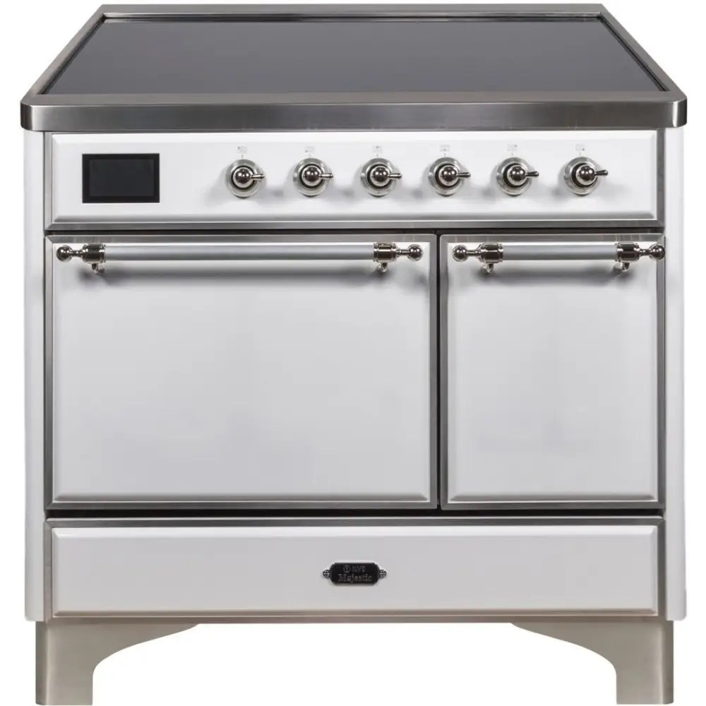 ILVE Majestic II 40 Inch Electric Freestanding Induction Range with Solid Door and Chrome Trim