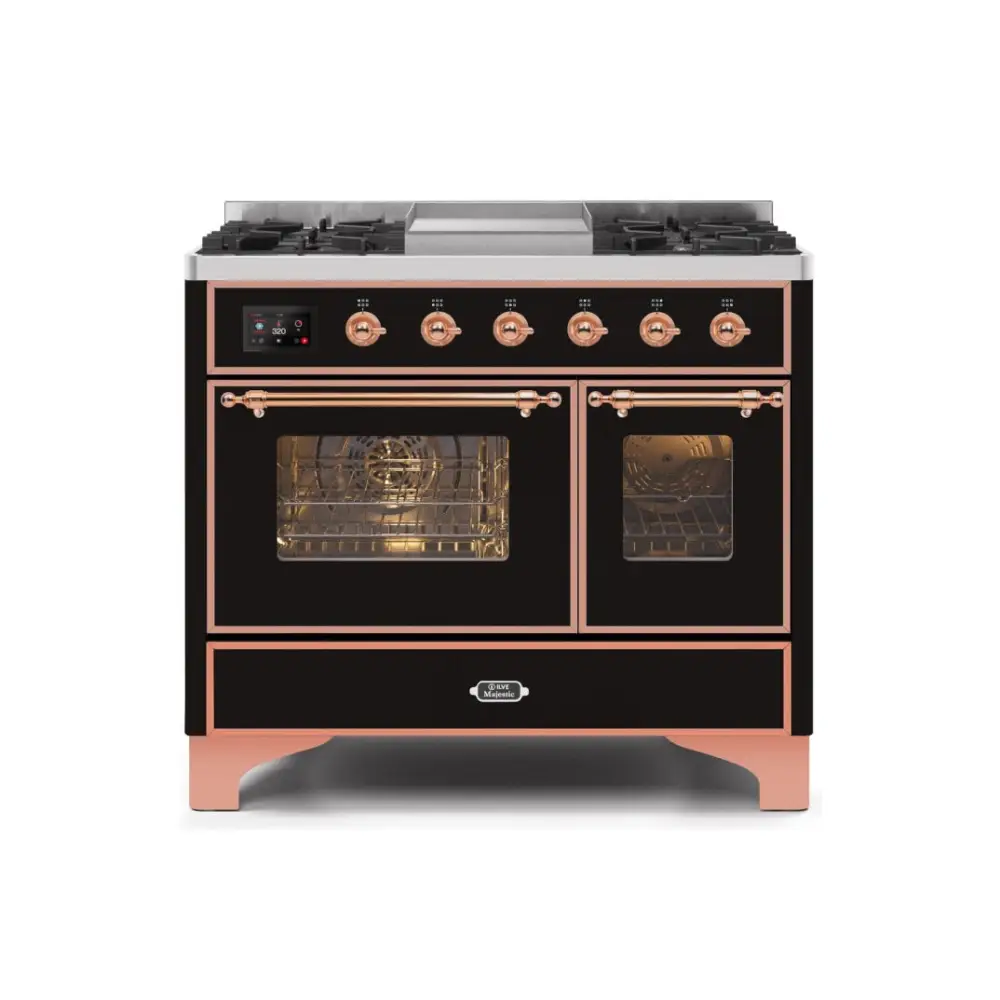 ILVE Majestic II 40 Inch Freestanding Dual Fuel Range Double Oven in Liquid Propane with Copper Trim
