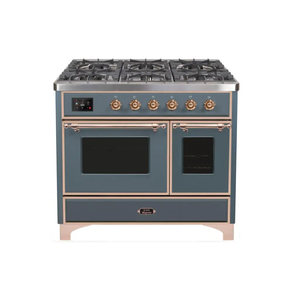 ILVE Majestic II 40 Inch Freestanding Dual Fuel Range Double Oven in Liquid Propane with Copper Trim