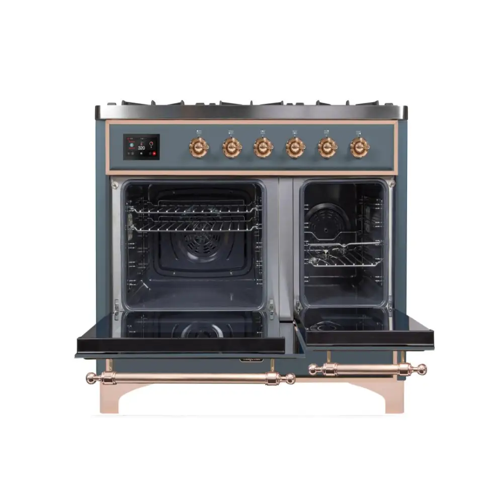 ILVE Majestic II 40 Inch Freestanding Dual Fuel Range Double Oven in Liquid Propane with Copper Trim