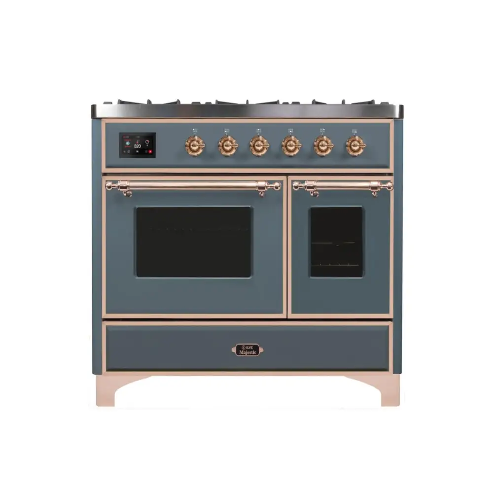 ILVE Majestic II 40 Inch Freestanding Dual Fuel Range Double Oven in Liquid Propane with Copper Trim