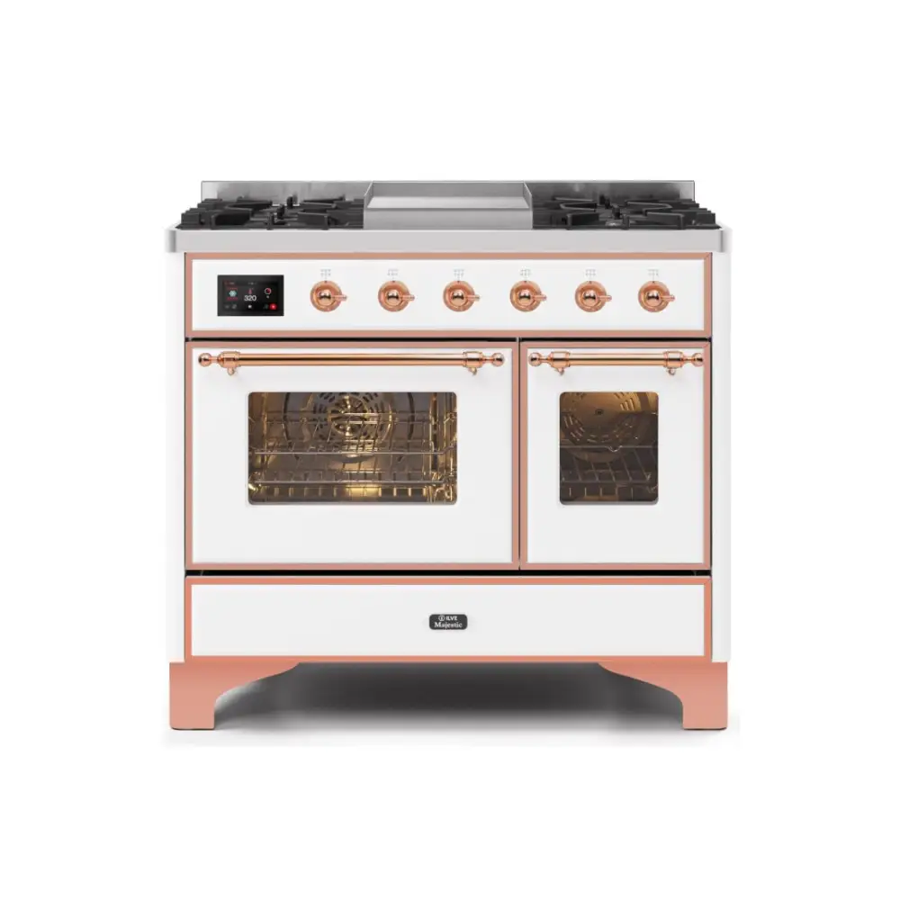 ILVE Majestic II 40 Inch Freestanding Dual Fuel Range Double Oven in Liquid Propane with Copper Trim