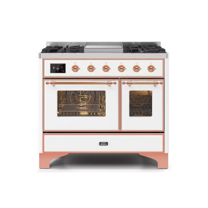 ILVE Majestic II 40 Inch Freestanding Dual Fuel Range Double Oven in Liquid Propane with Copper Trim