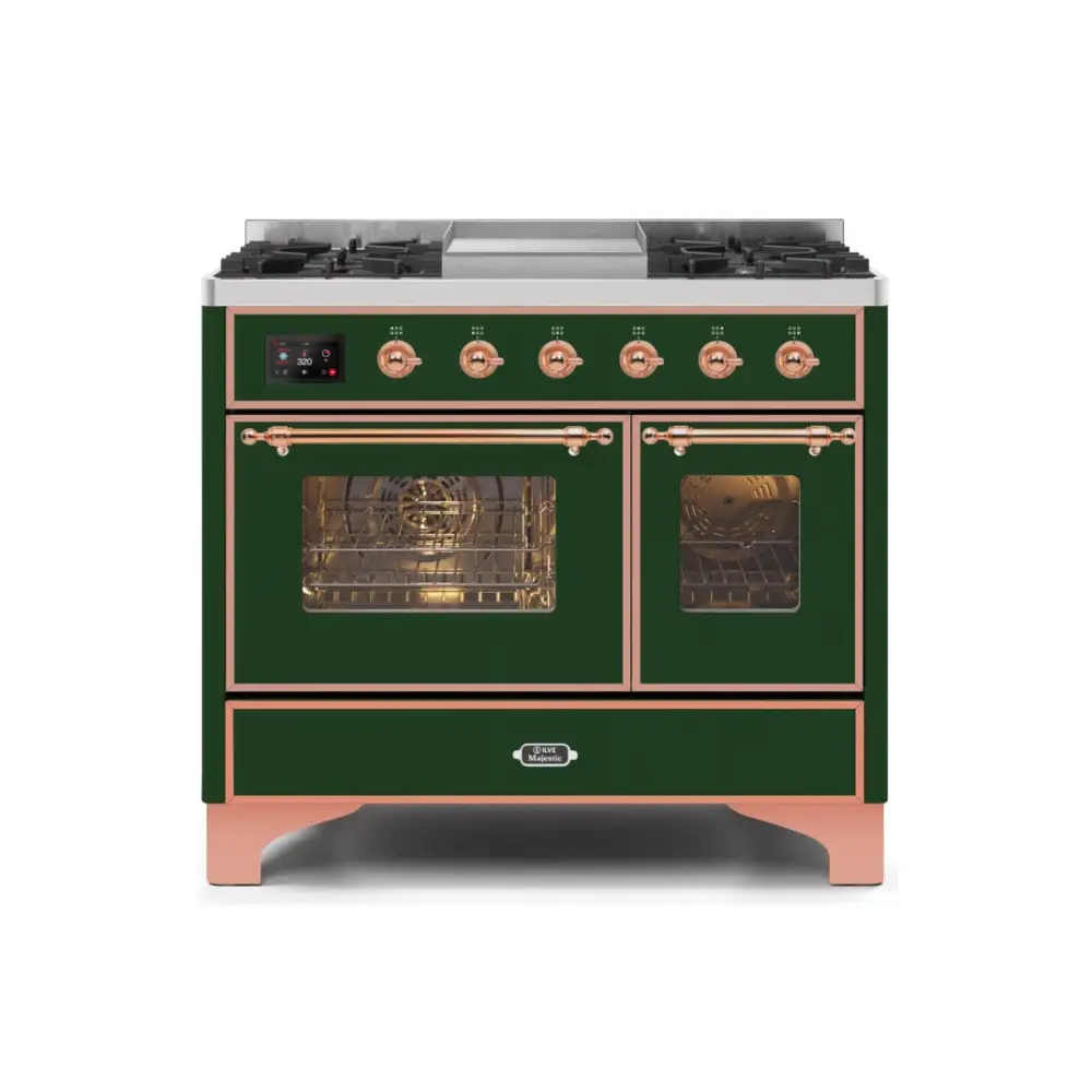 ILVE Majestic II 40 Inch Freestanding Dual Fuel Range Double Oven in Liquid Propane with Copper Trim