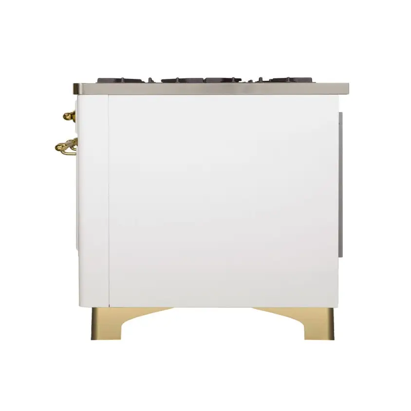 ILVE Majestic II 40 Inch Freestanding Dual Fuel Range Double Oven Natural Gas with Brass Trim