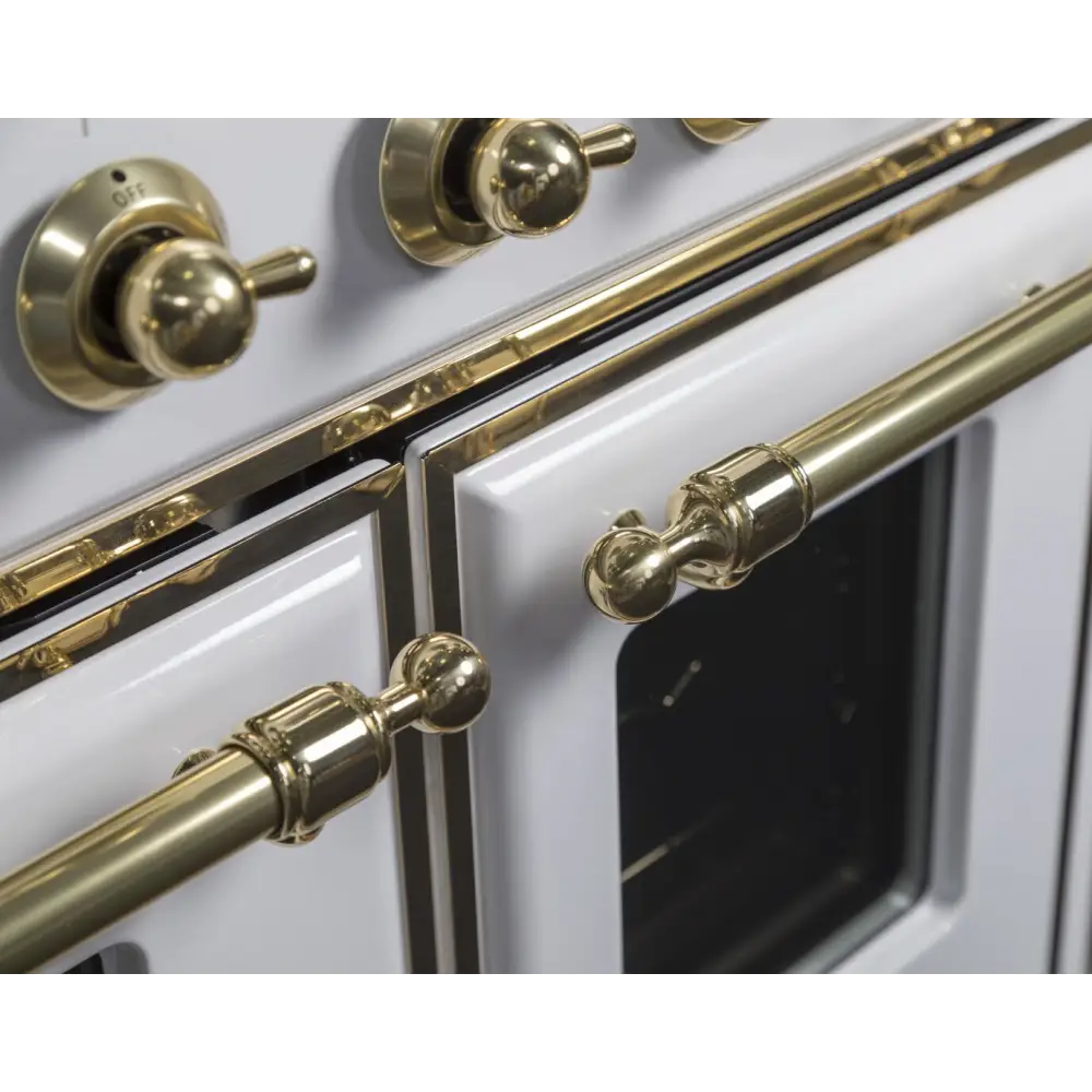 ILVE Majestic II 40 Inch Freestanding Dual Fuel Range Double Oven Natural Gas with Brass Trim