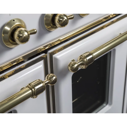 ILVE Majestic II 40 Inch Freestanding Dual Fuel Range Double Oven Natural Gas with Brass Trim