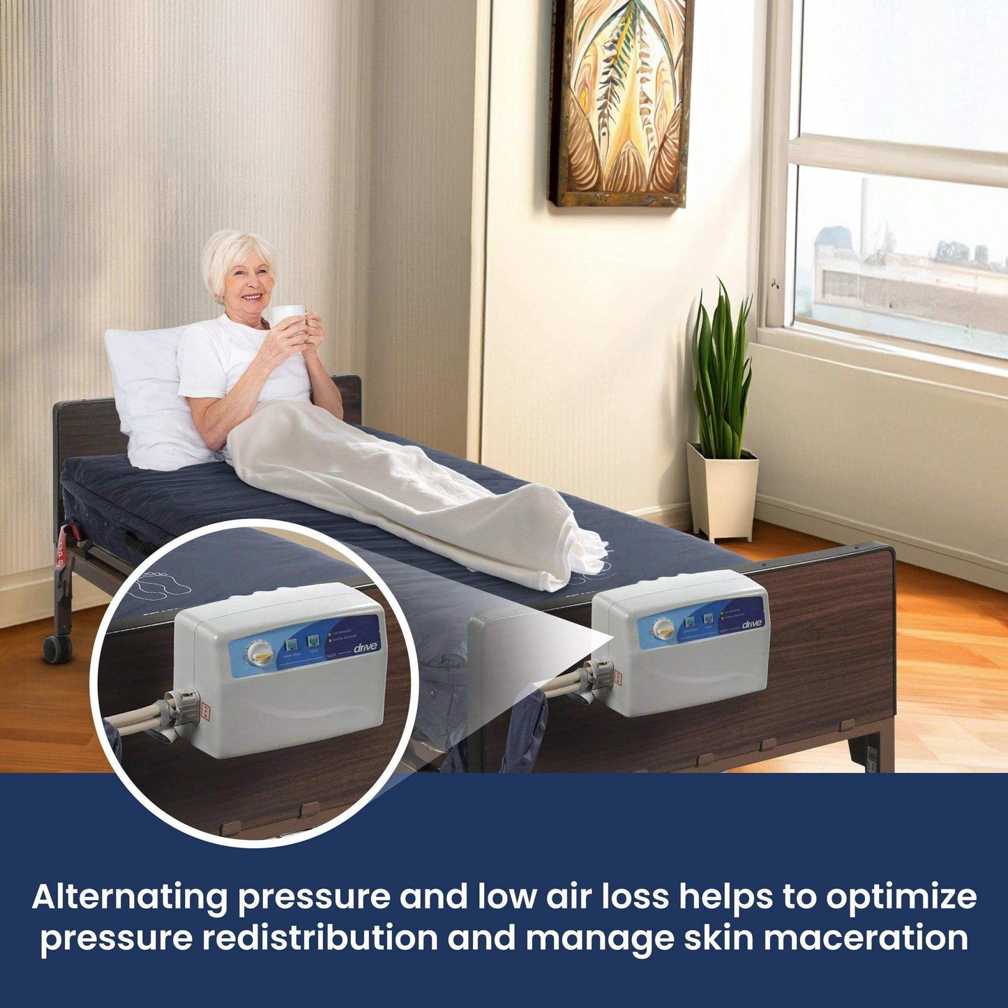Drive Medical Med-Aire Assure 5" Air + 3" Foam Alternating Pressure Low Air Loss - DM-14530