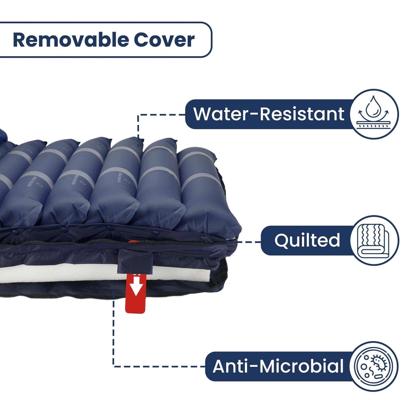 Drive Medical Med-Aire Assure 5" Air + 3" Foam Alternating Pressure Low Air Loss - DM-14530