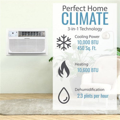 Keystone - 10, 000 BTU Through the Wall Heat/Cool, R32 -  KSTAT10-2HD