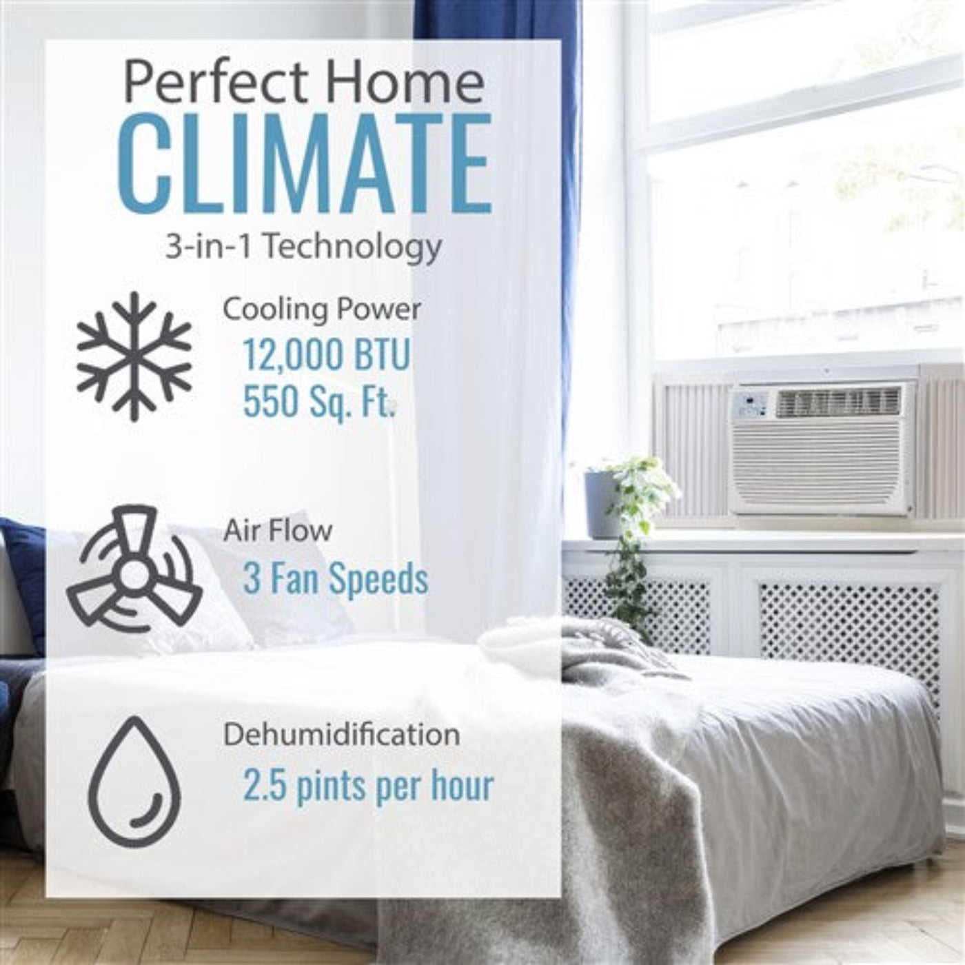 Keystone - 12, 000 BTU Heat and Cool Window Air Conditioner, R32  -  KSTHW12B