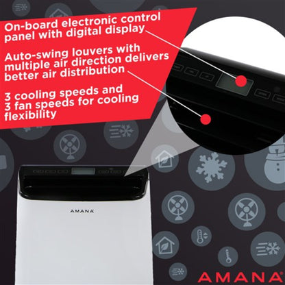Amana - 10, 000 BTU Portable AC - White/Black  -  AMAP101AB-2