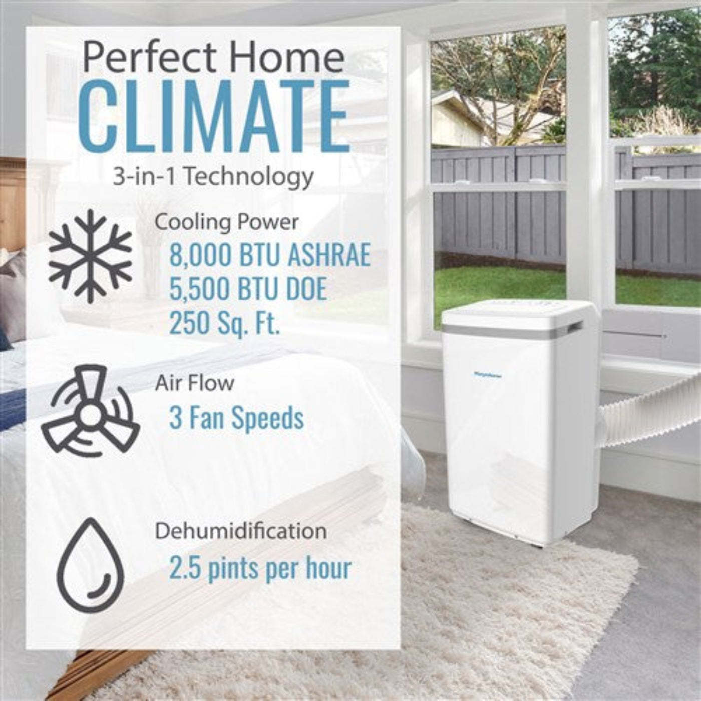Keystone - 8000 BTU Portable Air Conditioner  -  KSTAP08MFC