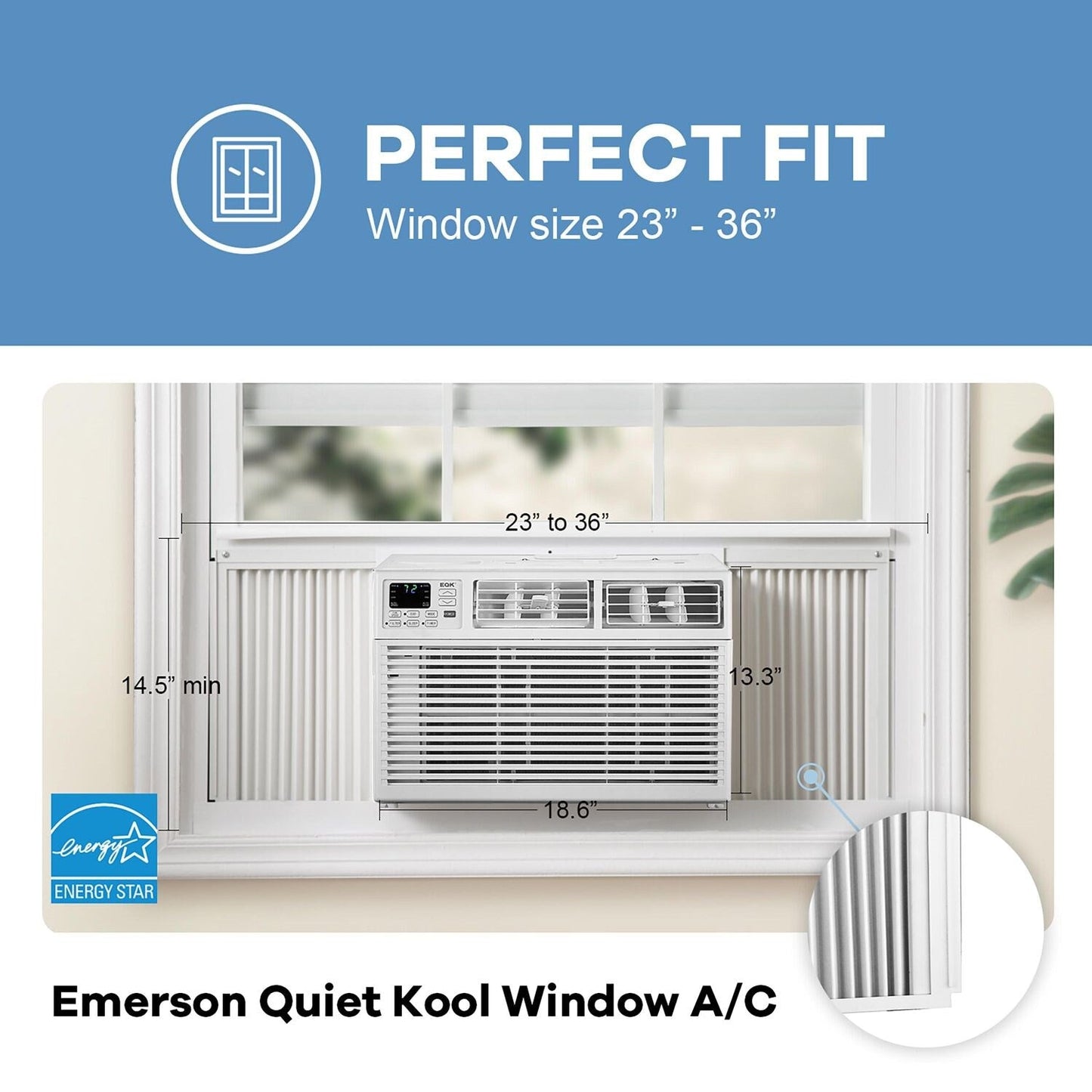 Emerson Quiet - 8000 BTU Window Air Conditioner with Electronic Controls | EARC8RE1