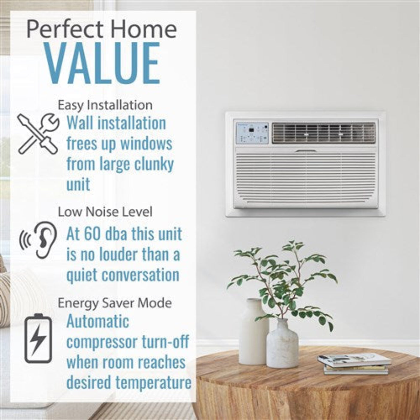 Keystone - 12000 BTU Through the Wall Air Conditioner EStar 230  -  KSTAT12-2D