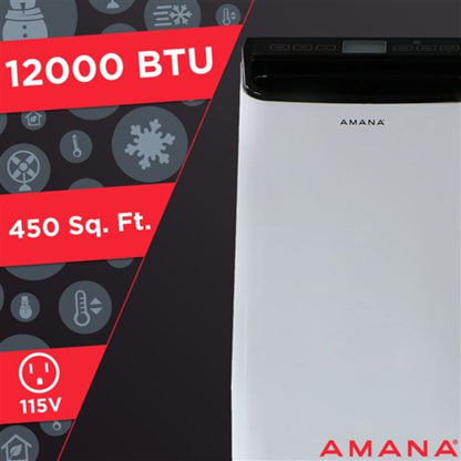 Amana - 12, 000 BTU Portable AC - White/Black  - AMAP121AB-2