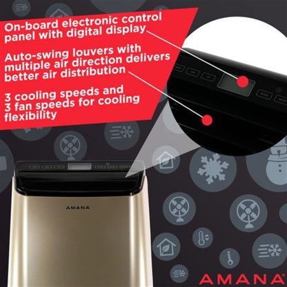 Amana - 10, 000 BTU Portable AC - Black/Gold  -  AMAP101AD-2