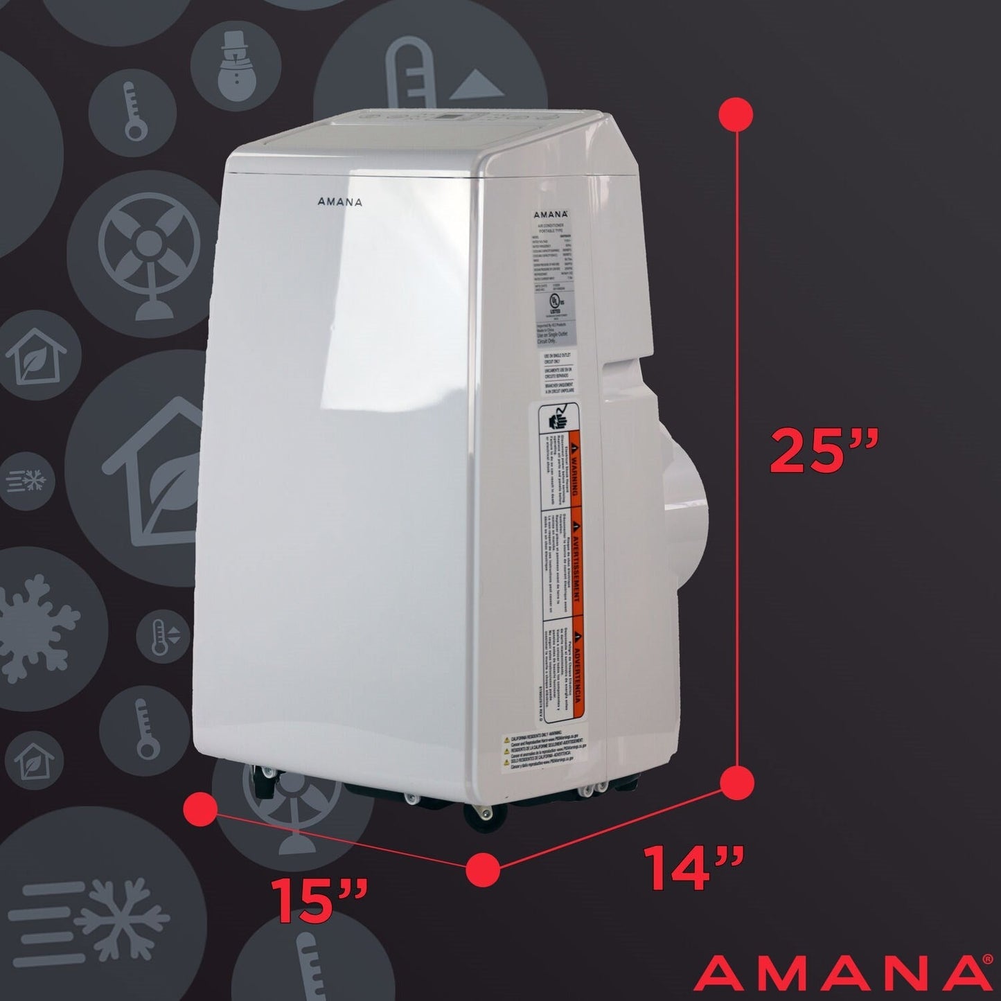 Amana - 8,000 BTU Portable AC  - AMAP084AW