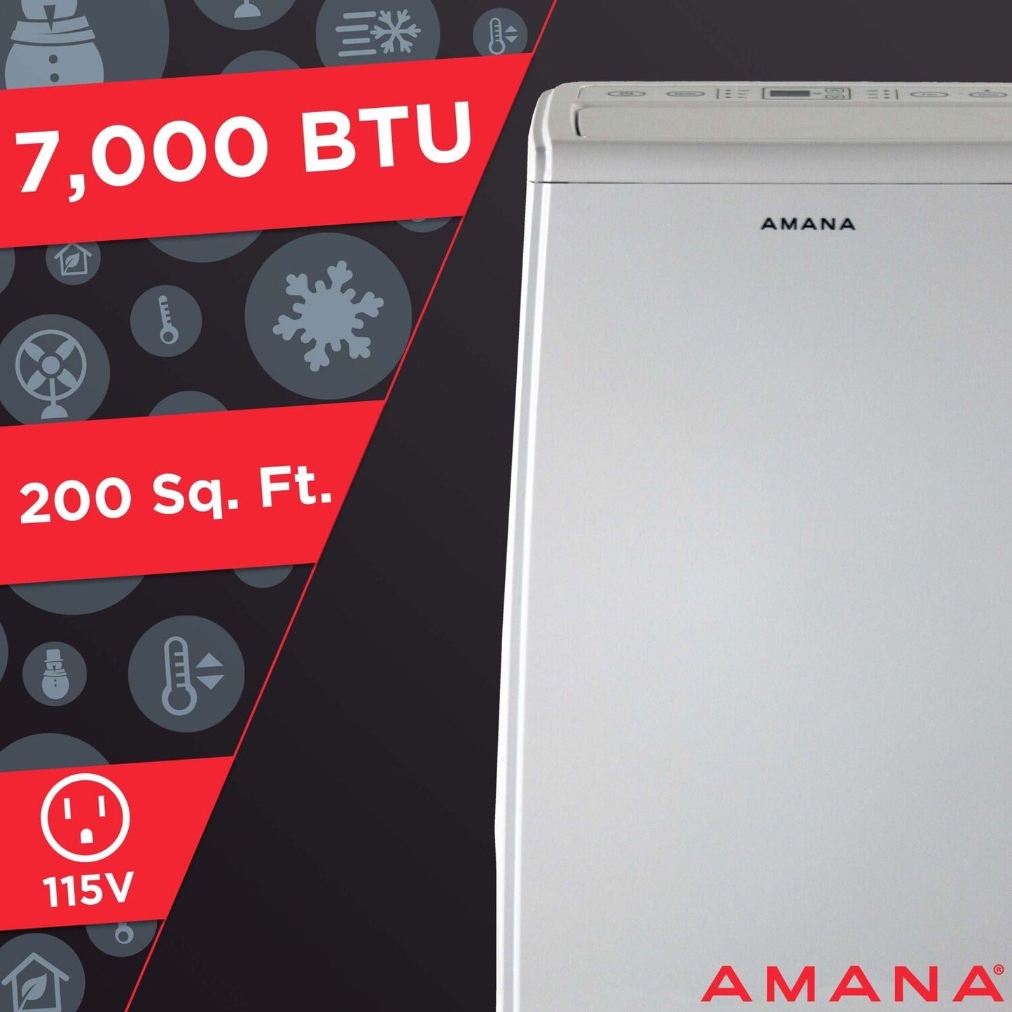 Amana - 7,000 BTU Portable Air Conditioner with Dehumidifer  -  AMAP064AW